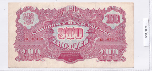 1944 - Polska - 100 Złotych <br> HO 102160