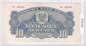 1944 - Polska - 10 Złotych <br> Ab 362183