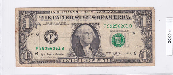 1977 - USA - 1 Dolar <br> F99256261B
