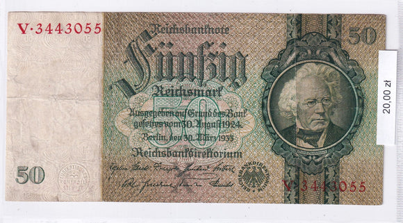 1933 - Niemcy - 50 Marek <br> V.3443055