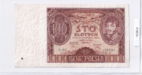 1934 - Polska - 100 Złotych <br> BE.1585441