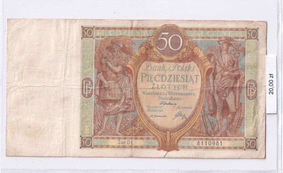 1929 - Polska - 50 Złotych <br> DŁ.8110981