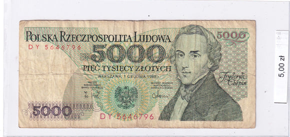 1988 - Polska - 5000 Złotych <br> DY5646796