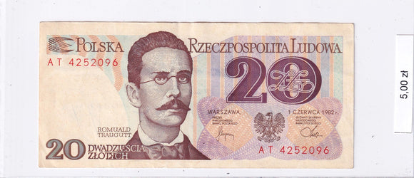 1982 - Polska - 20 Złotych <br> AT4252096