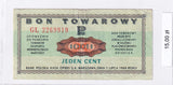 1969 - Polska - PRL - Bon Towarowy Pekao - 1 Cent <br> GL2269919