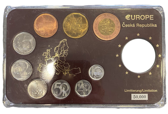 2001-2003 - Czechy - Zestaw - Zestaw 9 monet obiegowych 2001-2003
