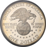 1991 - USA - 1 Dolar - 50. Rocznica powstania Zjednoczonych Organizacji Służbowych
