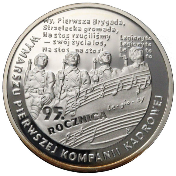 2009 - Polska - 10 zł - 95 Rocznica Wymarszu Pierwszej Kompanii Kadrowej