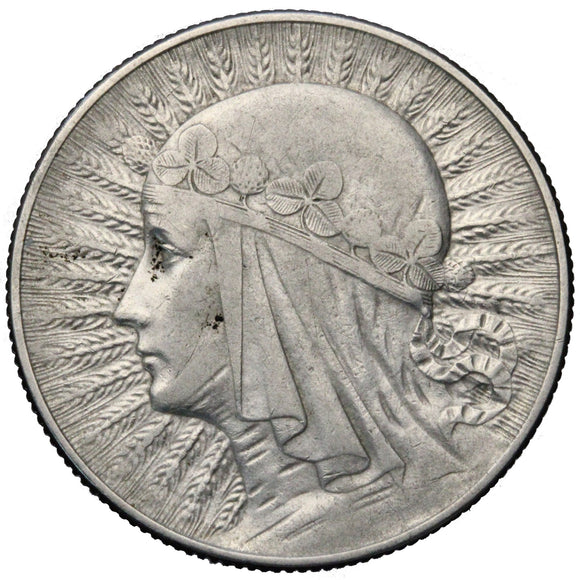 1934 - Polska - 5 zł - Polonia (głowa kobiety)